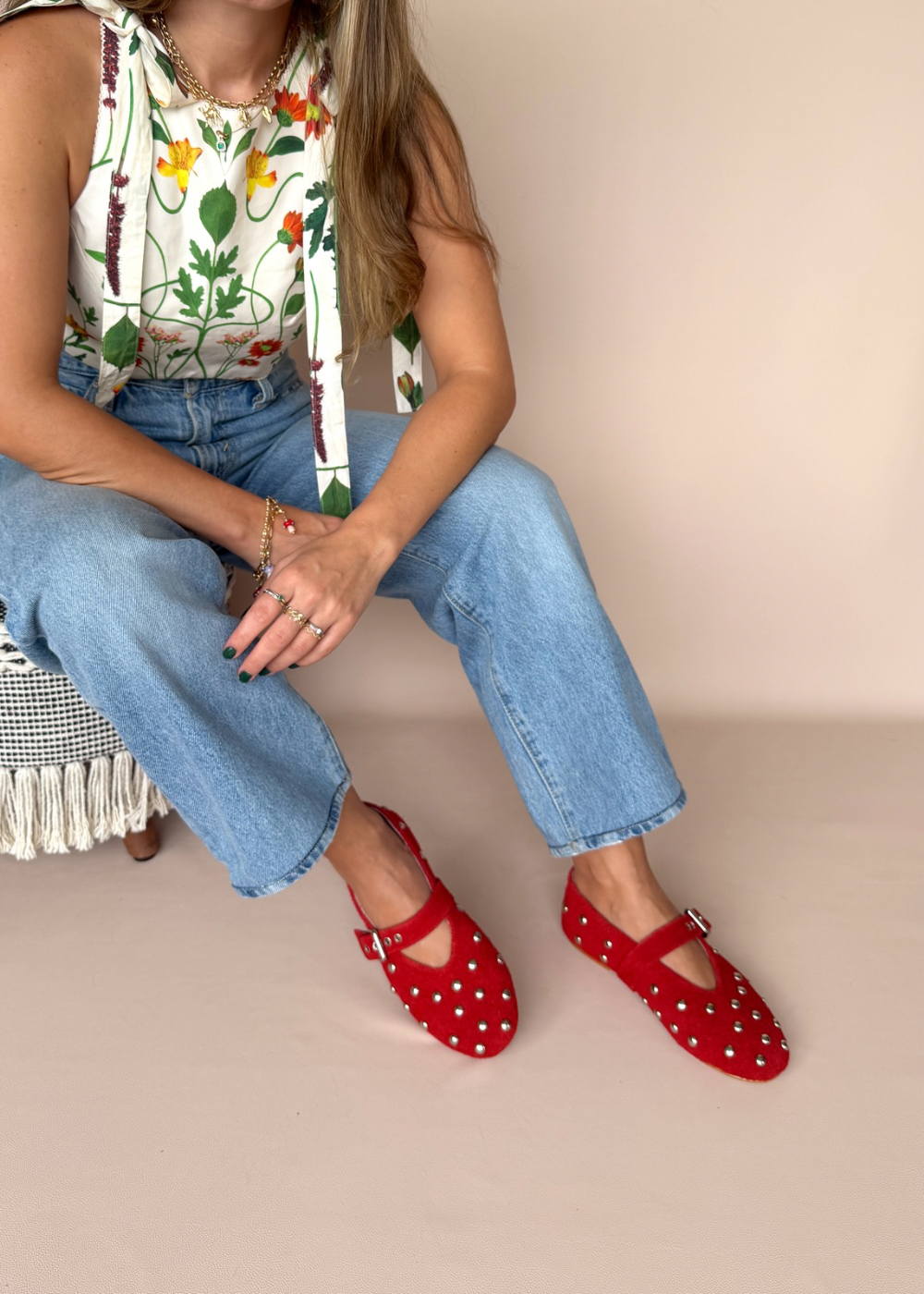 Baleta melina taches rojo
