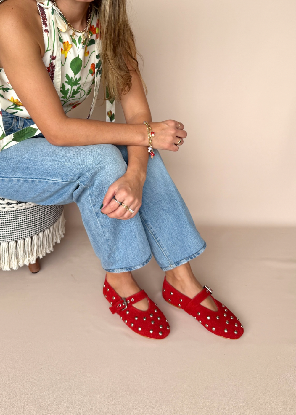 Baleta melina taches rojo