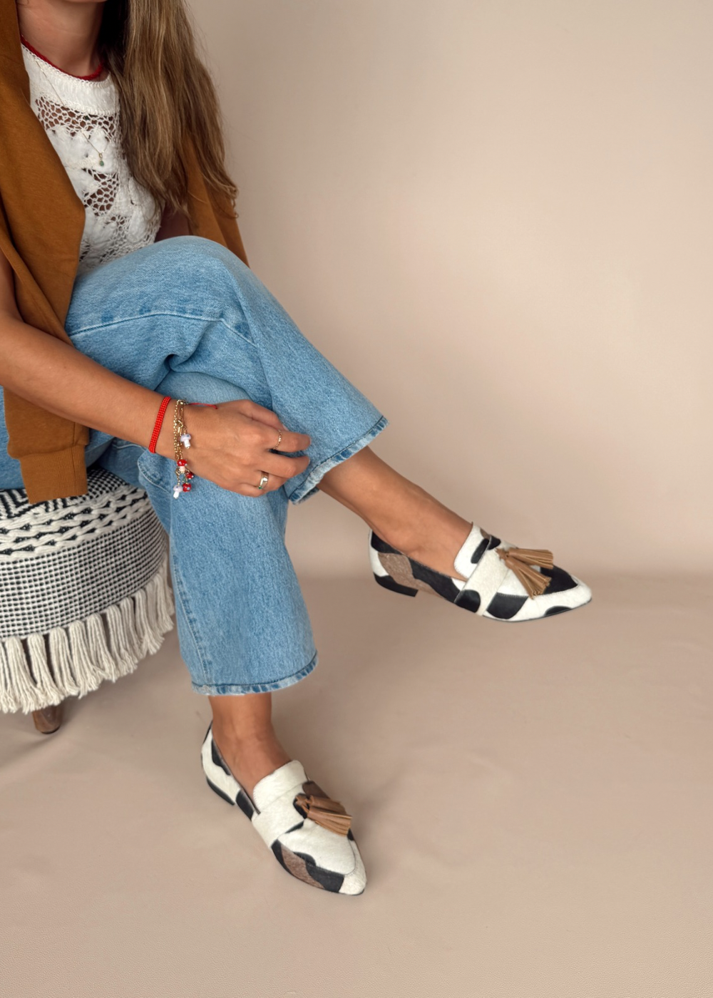 Mocasín print pompón