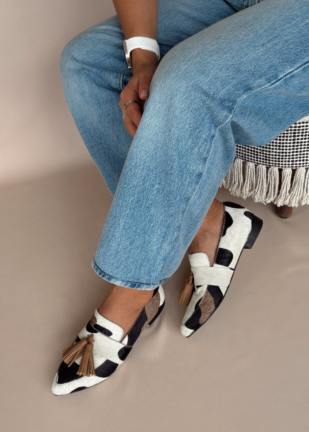 Mocasín print pompón