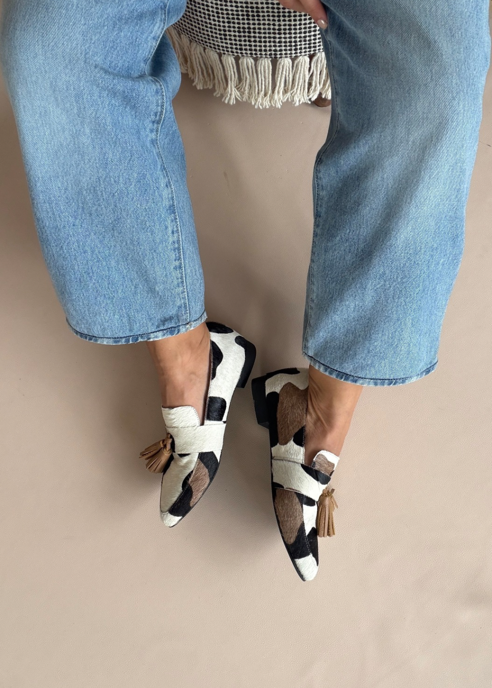 Mocasín print pompón