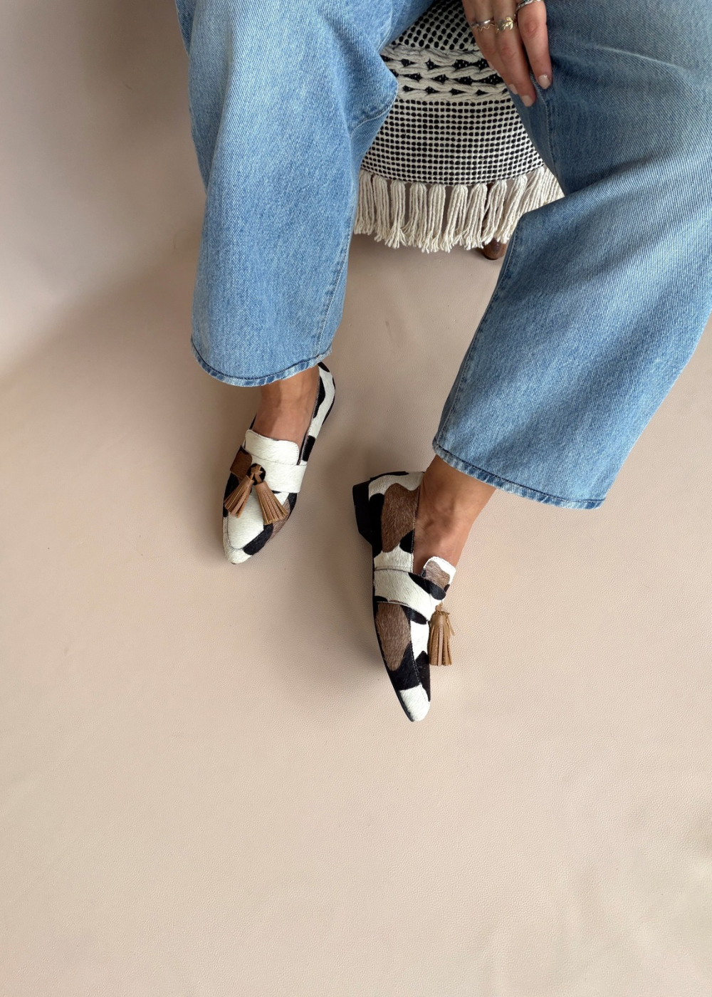 Mocasín print pompón