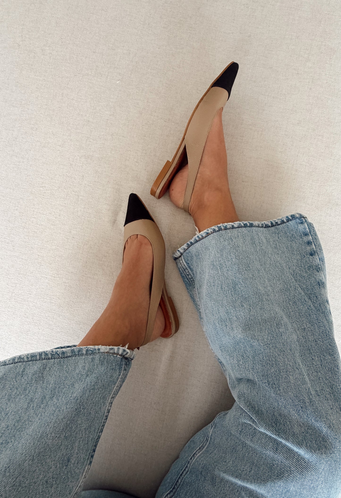 Baleta camel/negro