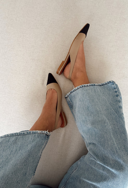 Baleta camel/negro