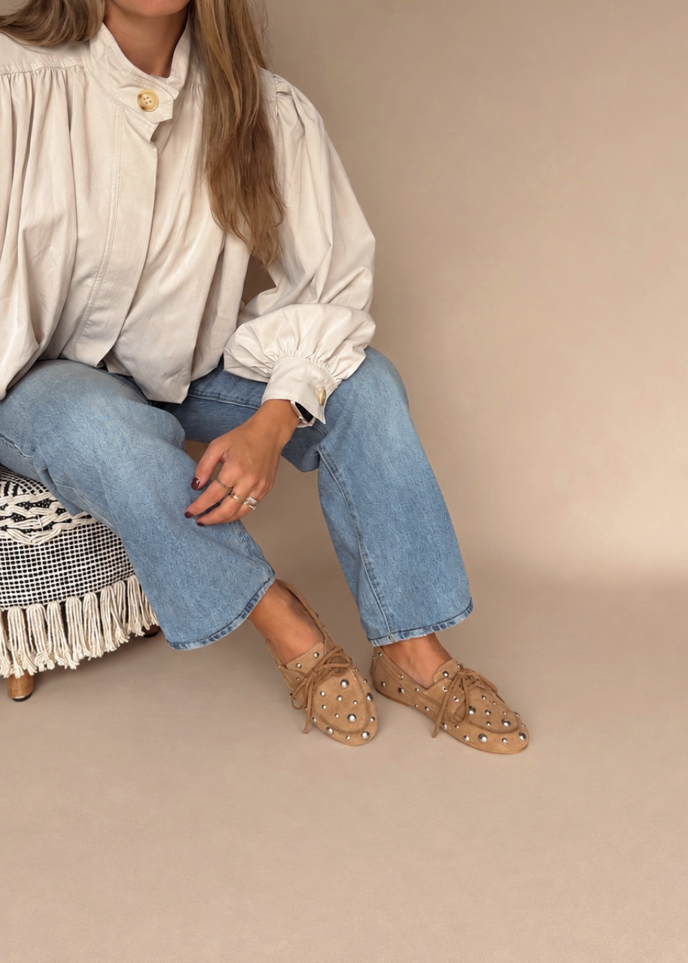 Mocasin navy taches